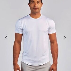 BYLT Performance+ Drop Cut Tee XL White Curved Hem Athletic Shirt